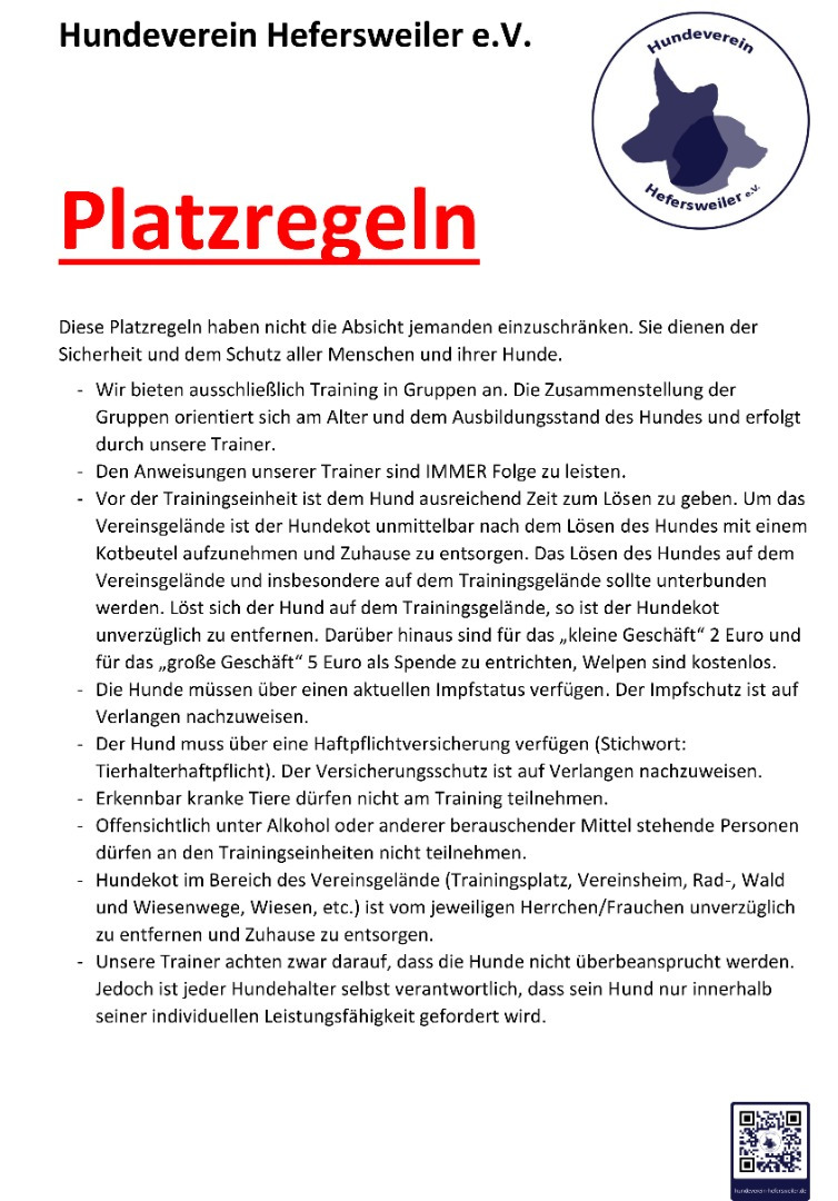 Platzregeln
